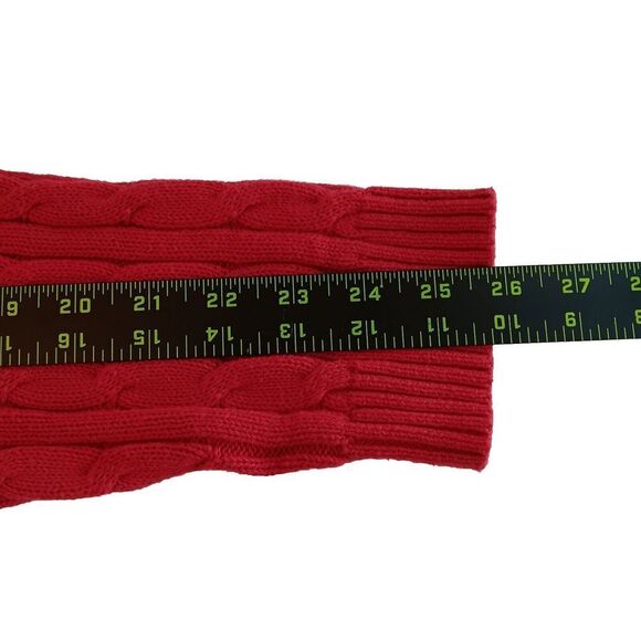 Croft & Barrow Women's 100% Cotton Red Cable Knit Crewneck Sweater Size L - Picture 10 of 10